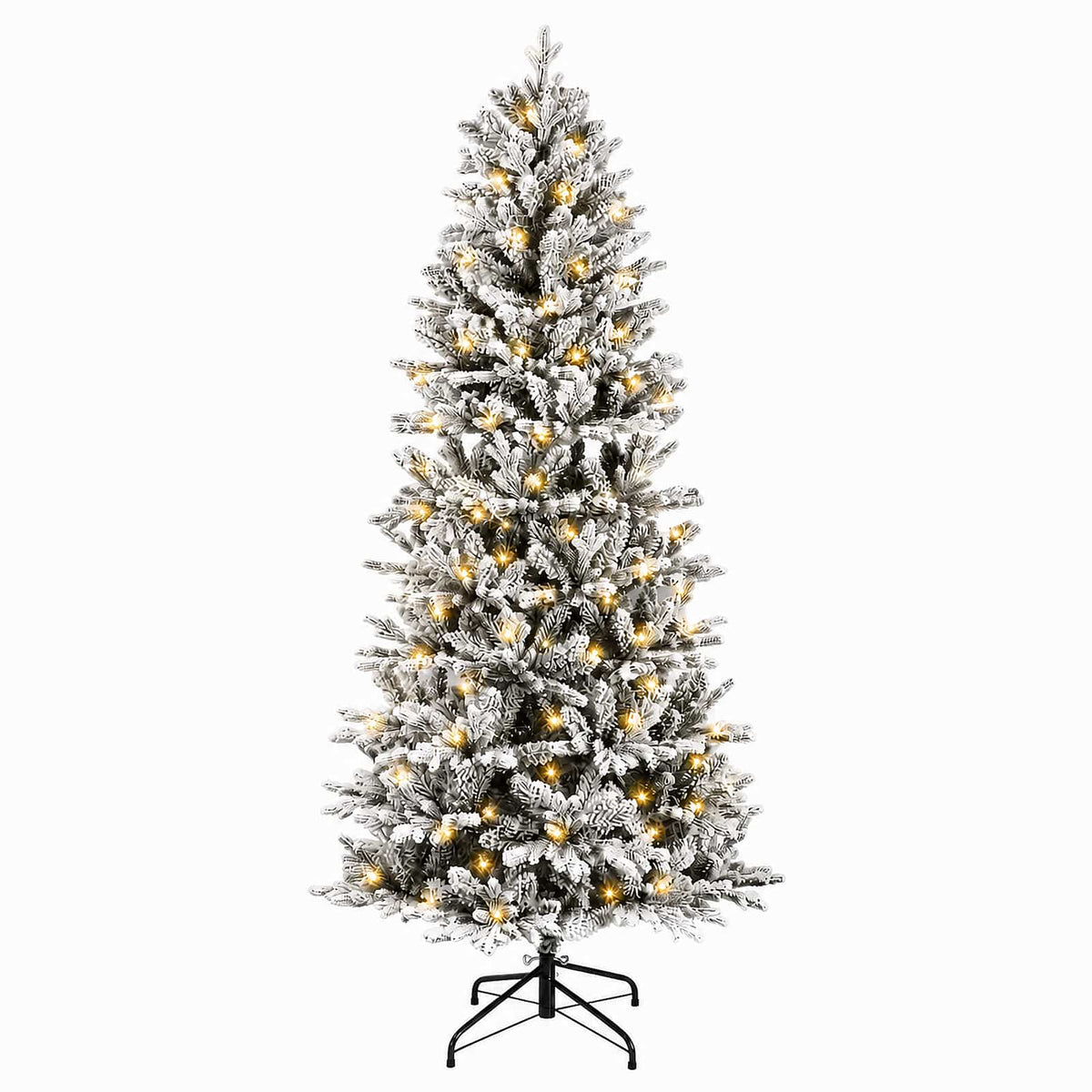 vidaXL Artificial Hinged Christmas Tree 240 cm 300 LEDs Warm White 4