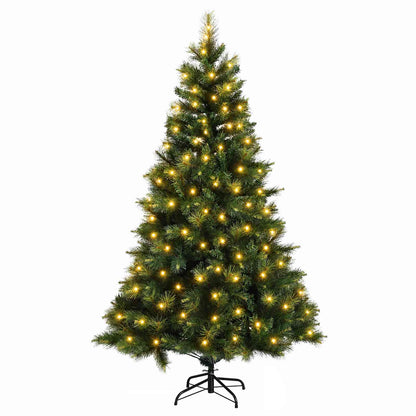 Artificial Christmas Tree with Bauble 300 LEDs Green Height 180 cm with LEDs