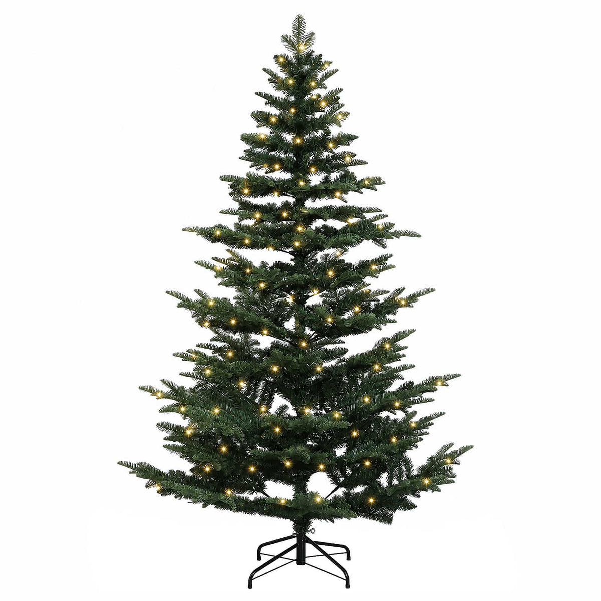 vidaXL Artificial Hinged Christmas Tree 240 cm 300 LEDs Warm White 4