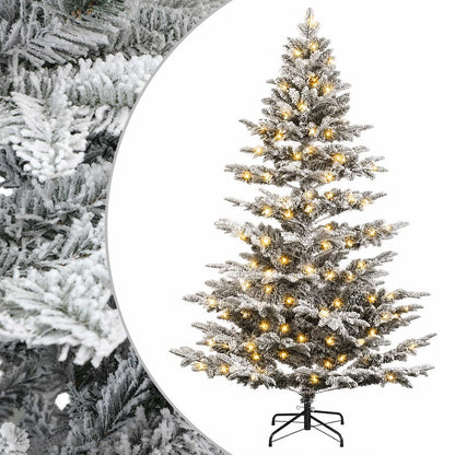 vidaXL Artificial Hinged Christmas Tree 240 cm 300 LEDs Warm White 2