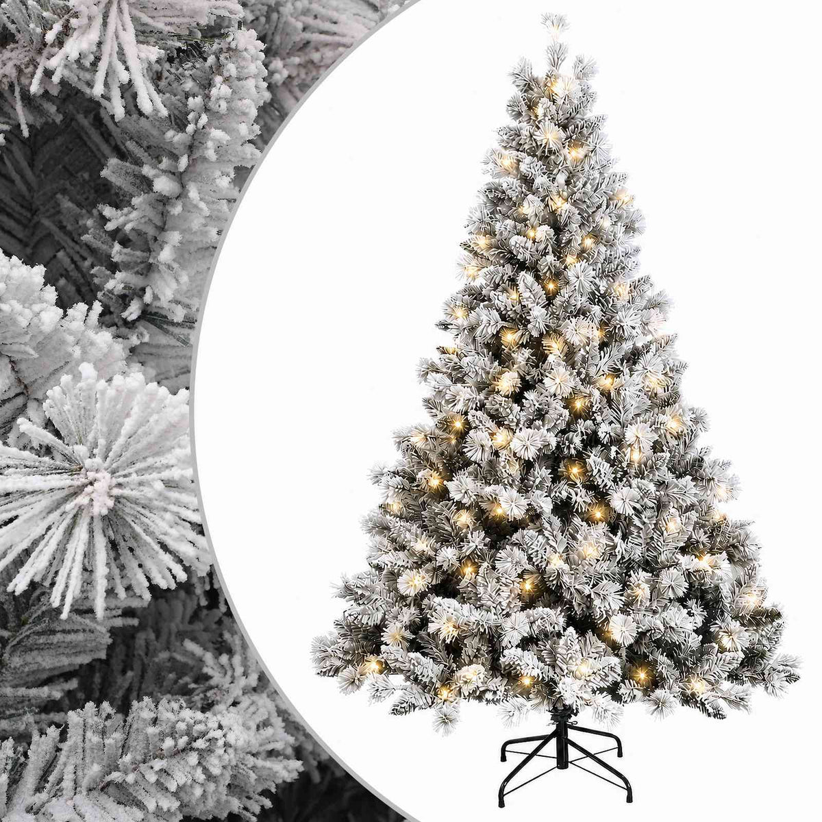 vidaXL Artificial Hinged Christmas Tree 240 cm 300 LEDs Warm White 2