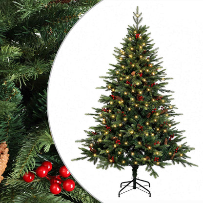 Artificial Christmas Tree with Bauble 300 LEDs Green 210 cm with LEDs