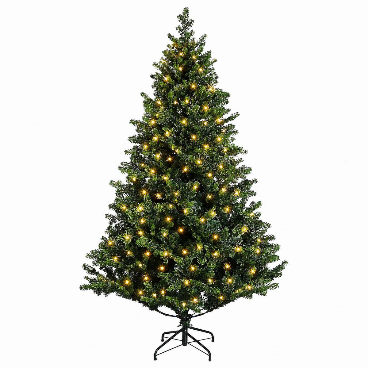 vidaXL Artificial Hinged Christmas Tree 210 cm 300 LEDs Warm White 4