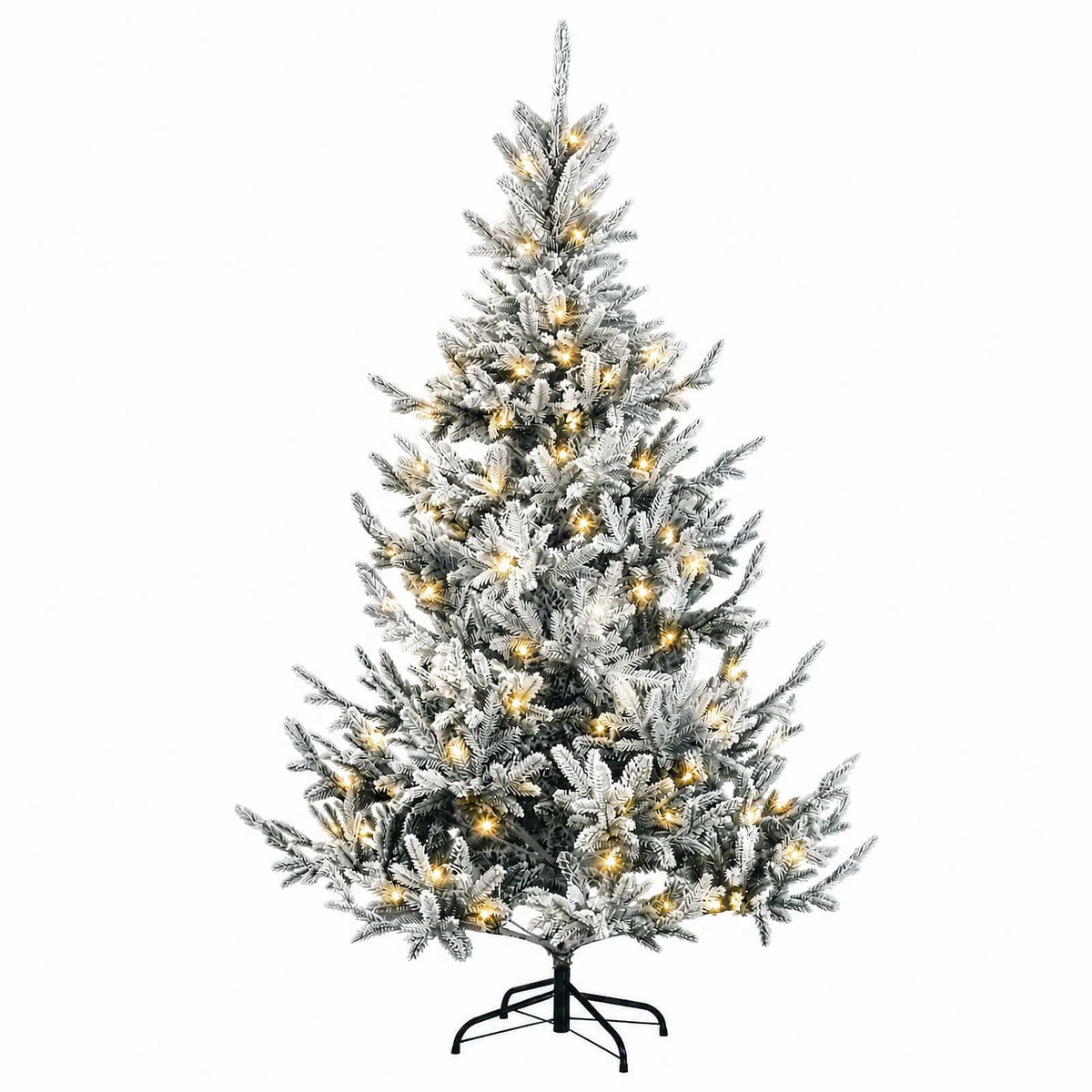 vidaXL Artificial Hinged Christmas Tree 240 cm 300 LEDs Warm White 4