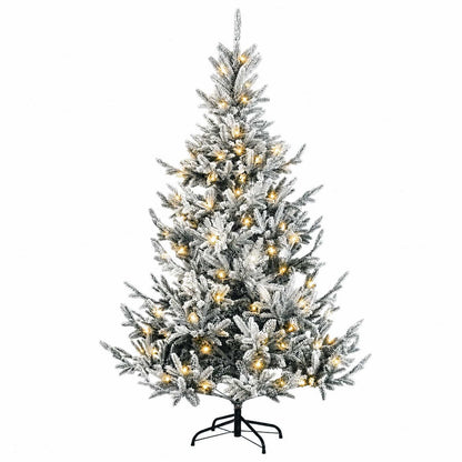 vidaXL Artificial Hinged Christmas Tree 240 cm 300 LEDs Warm White 4