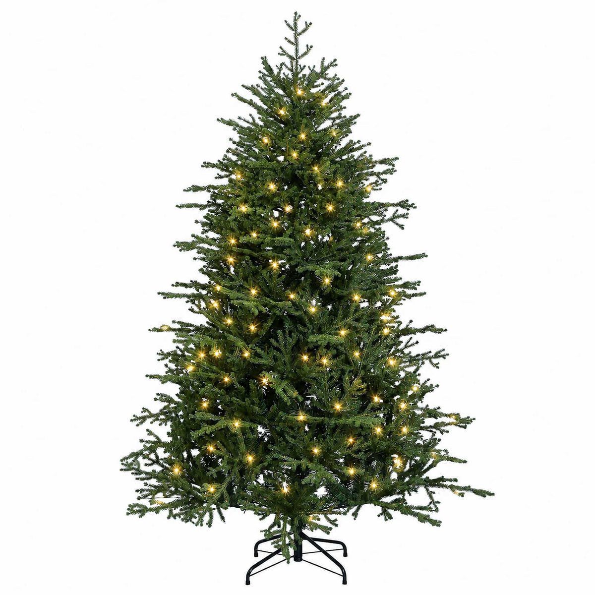 vidaXL Artificial Hinged Christmas Tree 210 cm 300 LEDs Warm White 4