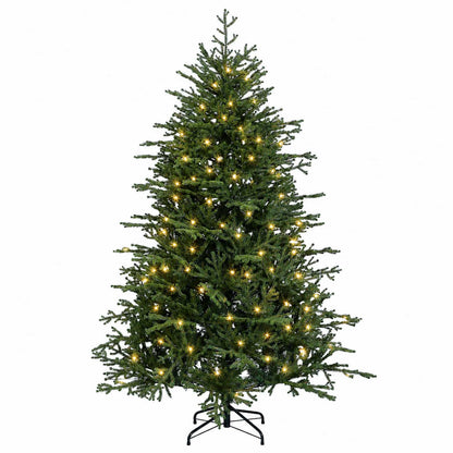 vidaXL Artificial Hinged Christmas Tree 240 cm 300 LEDs Warm White 4