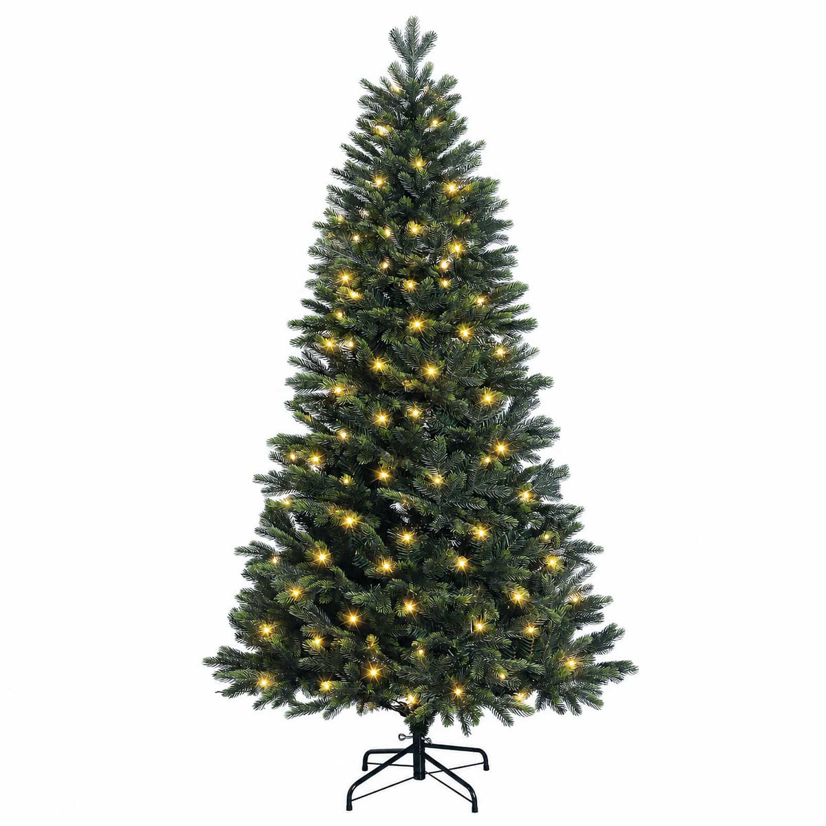 vidaXL Artificial Hinged Christmas Tree 240 cm 300 LEDs Warm White 4
