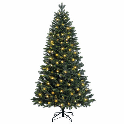 vidaXL Artificial Hinged Christmas Tree 240 cm 300 LEDs Warm White 4