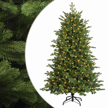 vidaXL Artificial Hinged Christmas Tree 240 cm 300 LEDs Warm White 2