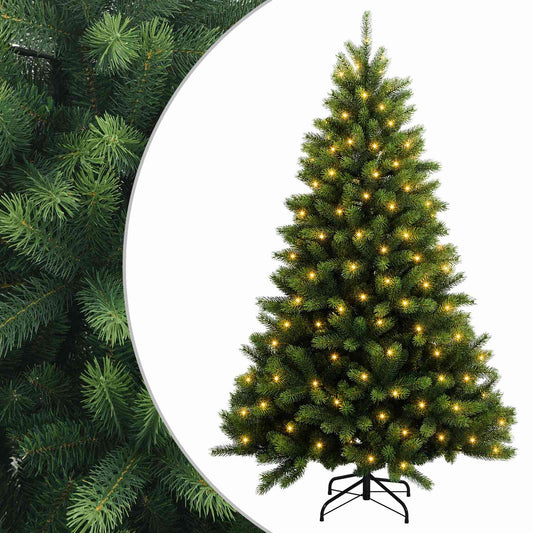 vidaXL Artificial Hinged Christmas Tree 240 cm 300 LEDs Warm White 2