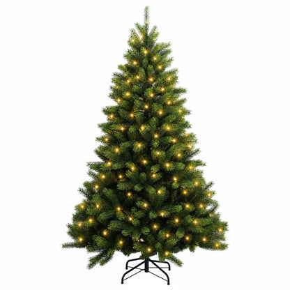 vidaXL Artificial Hinged Christmas Tree 240 cm 300 LEDs Warm White 4