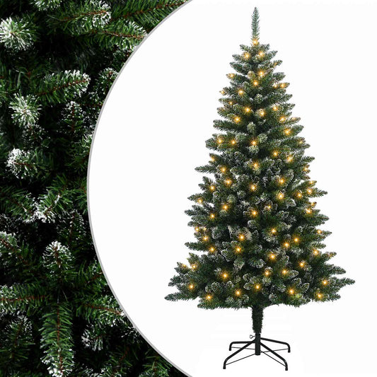vidaXL Artificial Hinged Christmas Tree 210 cm 300 LEDs Warm White 2