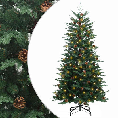 vidaXL Artificial Hinged Christmas Tree 240 cm 300 LEDs Warm White 2