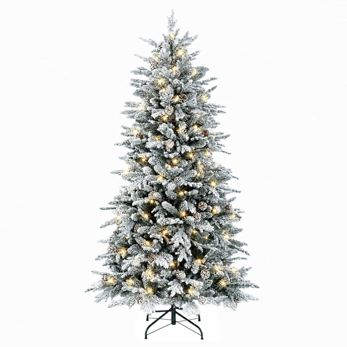 vidaXL Artificial Hinged Christmas Tree 240 cm 300 LEDs Warm White 4