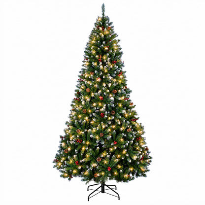 Artificial Christmas Tree Green with Bauble 210 cm 300 LEDs Green with Frosted Tips Ø 106 x 210 cm with 300 LEDs