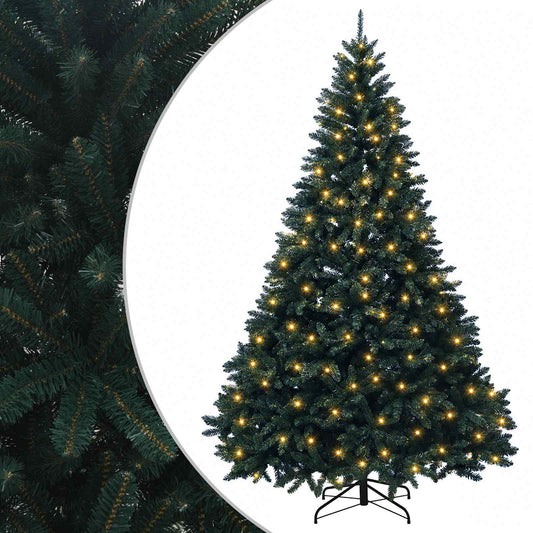Artificial Christmas Tree with Bauble 240 cm Dark Green Ø 156 x 240 cm with 300 LEDs