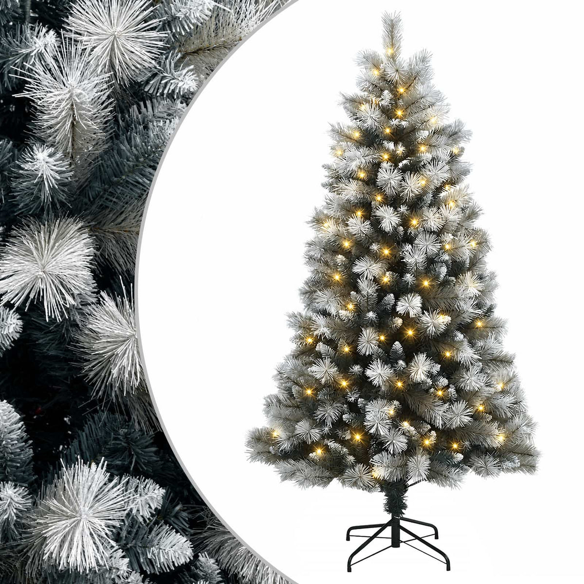 Artificial Hinged Christmas Tree with Baubles 150 LEDs with LEDs