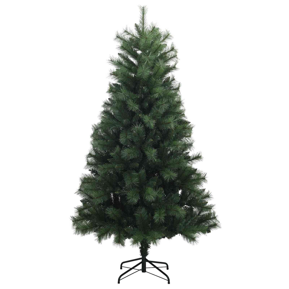 Artificial Hinged Christmas Tree with Baubles 150 LEDs Green 180 cm with LEDs