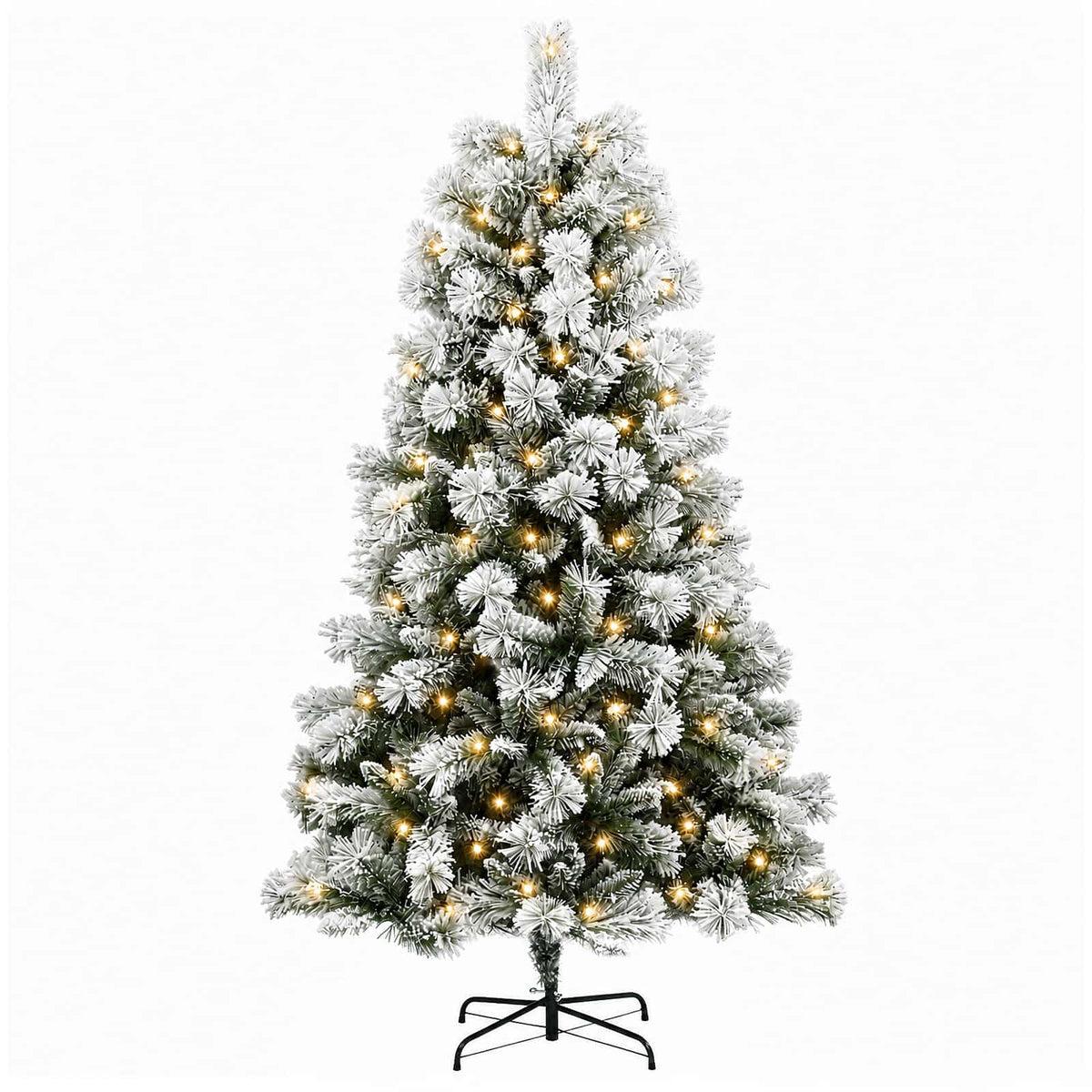 vidaXL Artificial Hinged Christmas Tree 210 cm 300 LEDs Warm White 4
