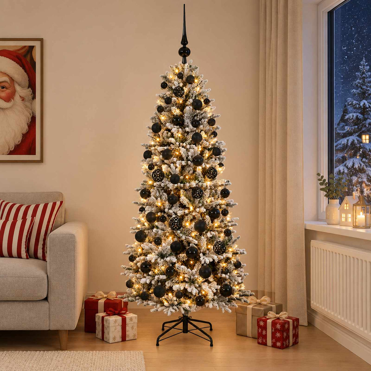 vidaXL Artificial Christmas Tree with Bauble 240 cm 300 LEDs 3