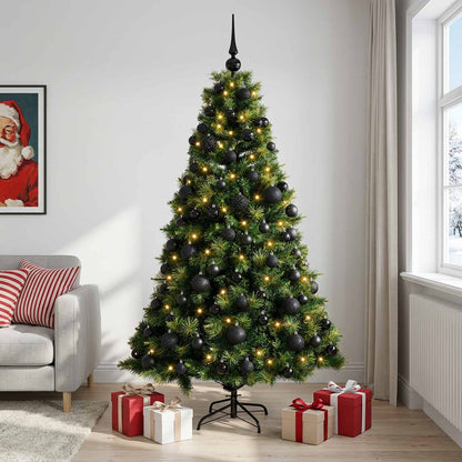 vidaXL Artificial Christmas Tree with Bauble 240 cm 300 LEDs 1