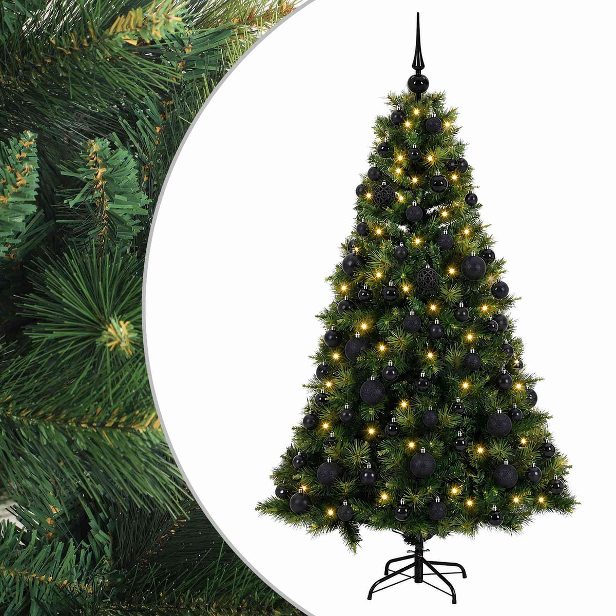 vidaXL Artificial Christmas Tree with Bauble 240 cm 300 LEDs 2
