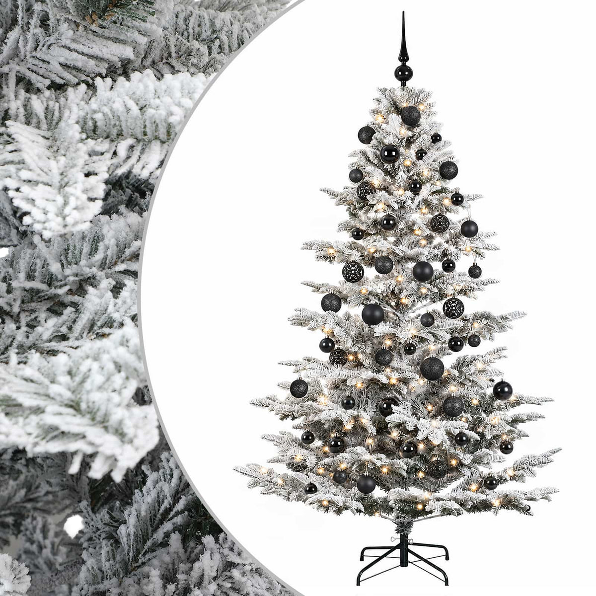 vidaXL Artificial Christmas Tree with Bauble 210 cm 300 LEDs 2