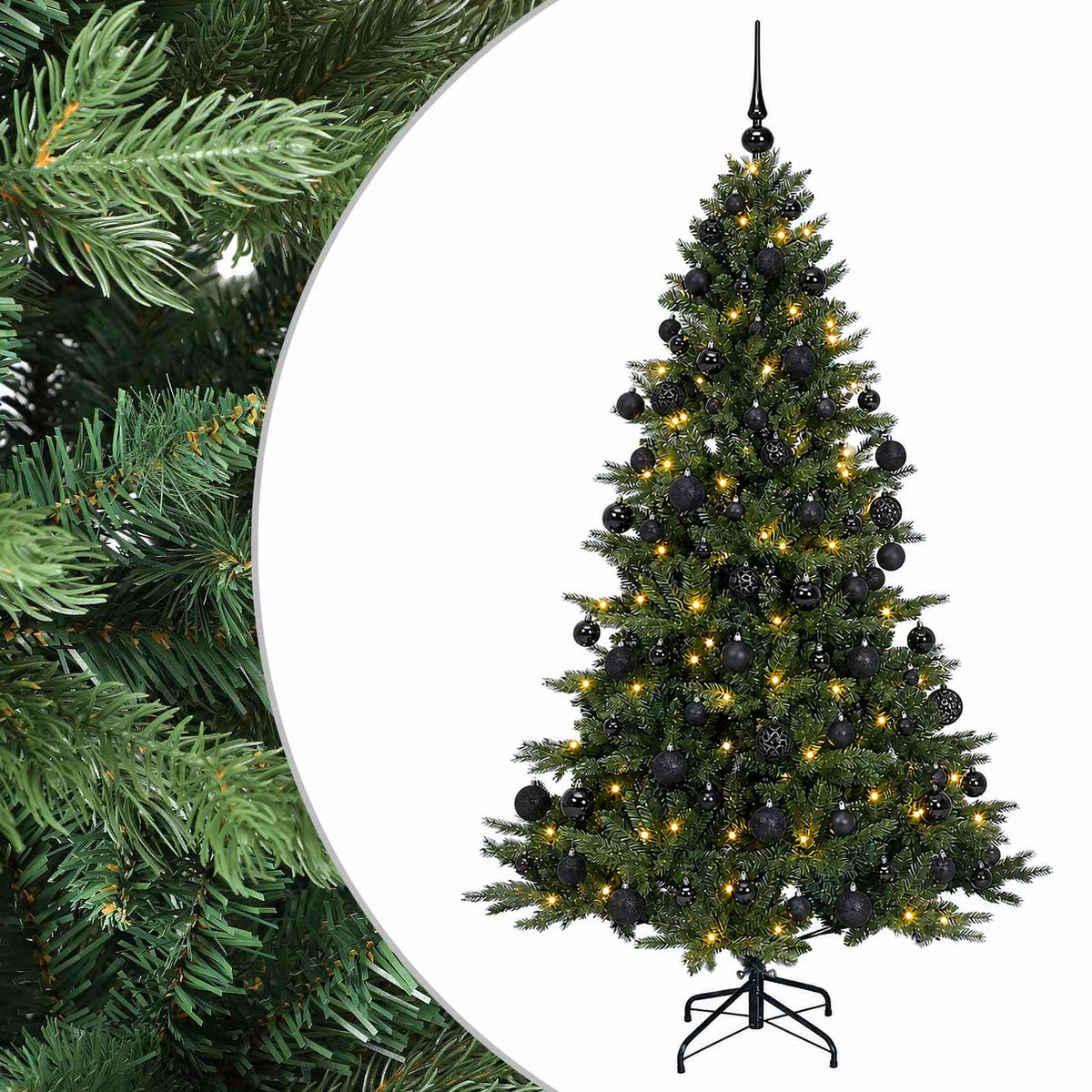 vidaXL Artificial Christmas Tree with Bauble 240 cm 300 LEDs 2