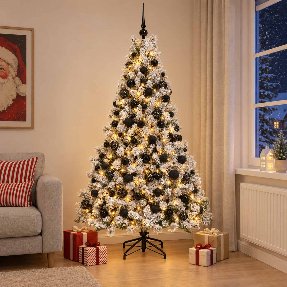 vidaXL Artificial Christmas Tree with Bauble 240 cm 300 LEDs 3