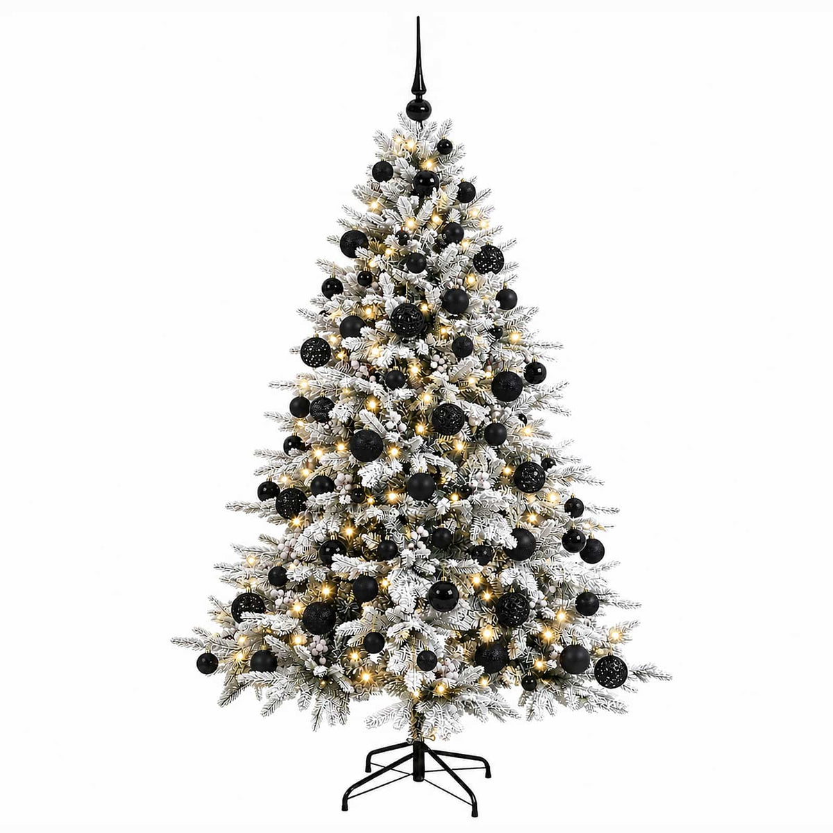 vidaXL Artificial Christmas Tree with Bauble 210 cm 300 LEDs 4