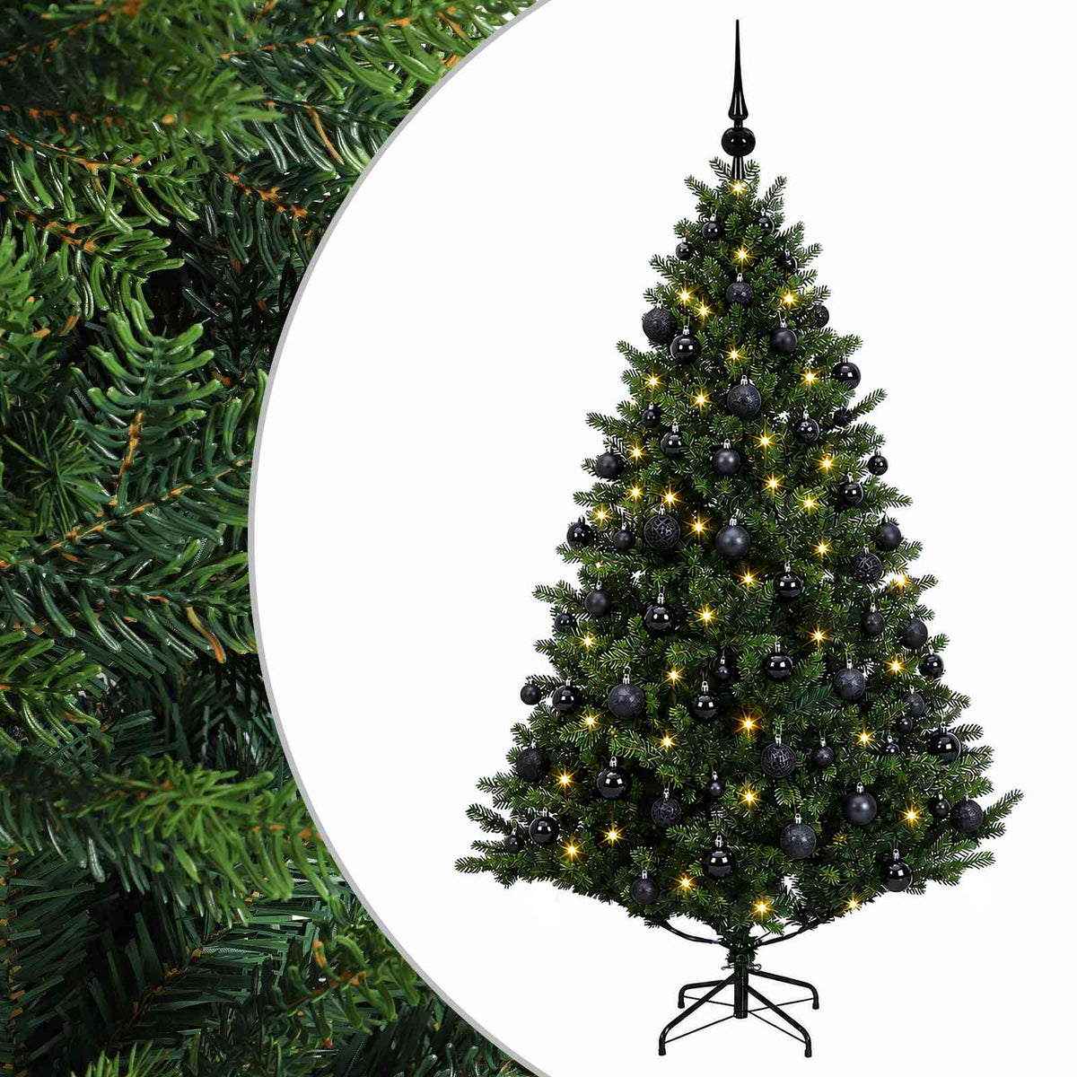 vidaXL Artificial Christmas Tree with Bauble 210 cm 300 LEDs 2