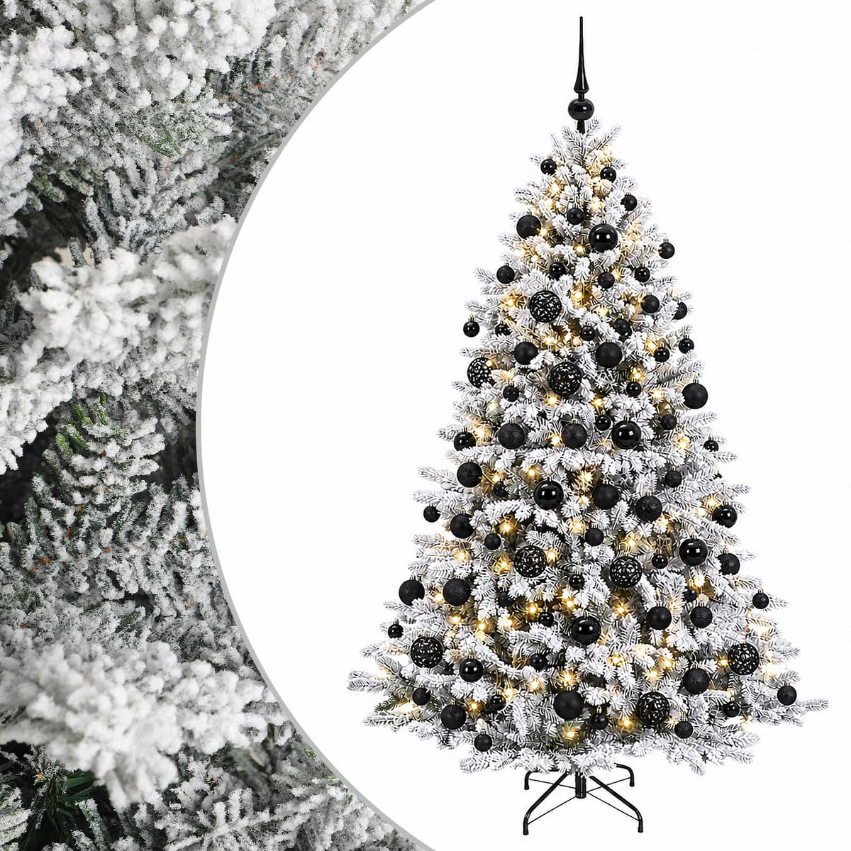 vidaXL Artificial Christmas Tree with Bauble 210 cm 300 LEDs 2