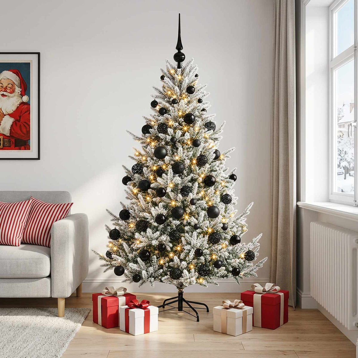 vidaXL Artificial Christmas Tree with Bauble 240 cm 300 LEDs 3