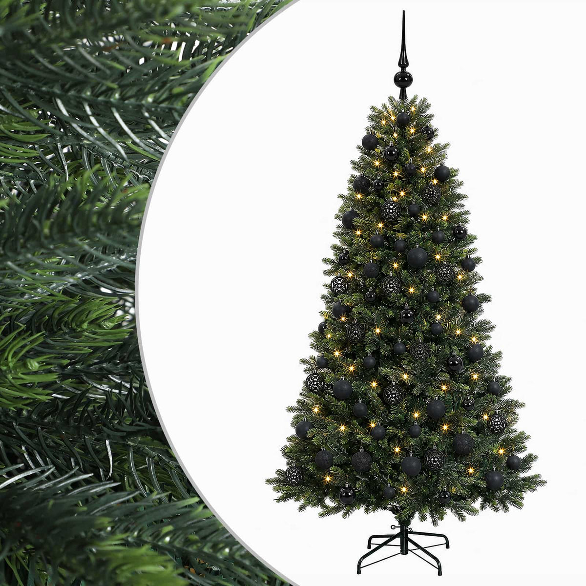 vidaXL Artificial Christmas Tree with Bauble 240 cm 300 LEDs 2