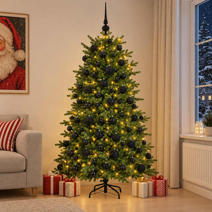 vidaXL Artificial Christmas Tree with Bauble 210 cm 300 LEDs 1