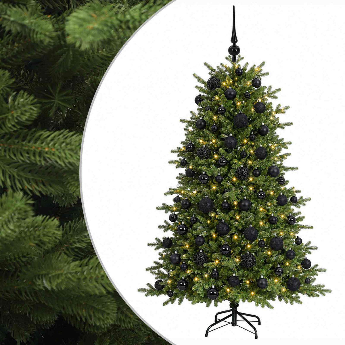 vidaXL Artificial Christmas Tree with Bauble 210 cm 300 LEDs 2