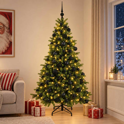 vidaXL Artificial Christmas Tree with Bauble 210 cm 300 LEDs 3
