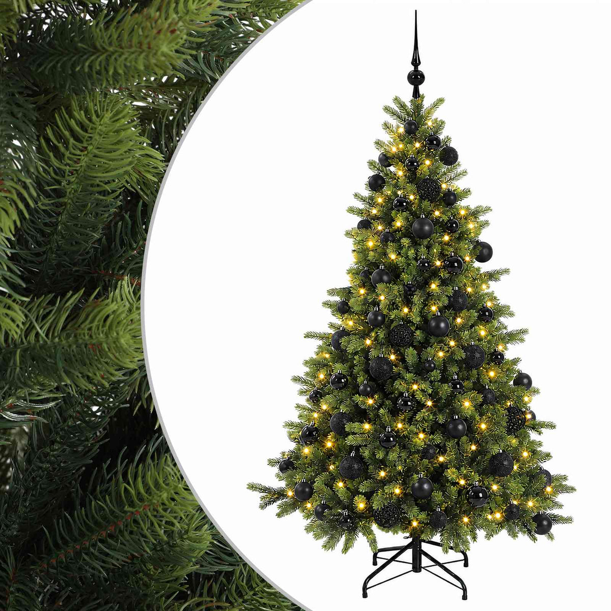 vidaXL Artificial Christmas Tree with Bauble 240 cm 300 LEDs 2