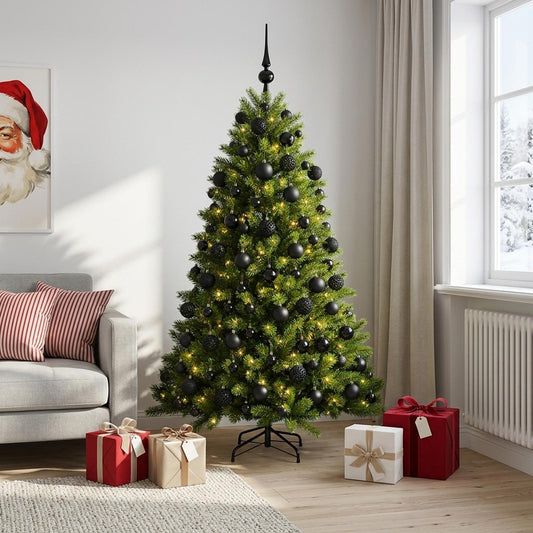 vidaXL Artificial Christmas Tree with Bauble 210 cm 300 LEDs 1