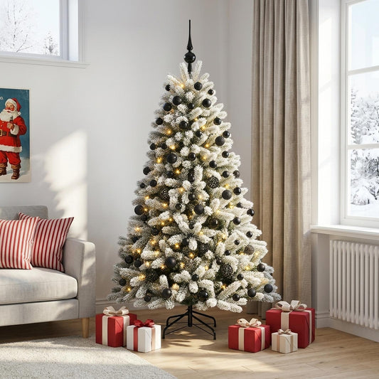 vidaXL Artificial Christmas Tree with Bauble 180 cm 300 LEDs 1
