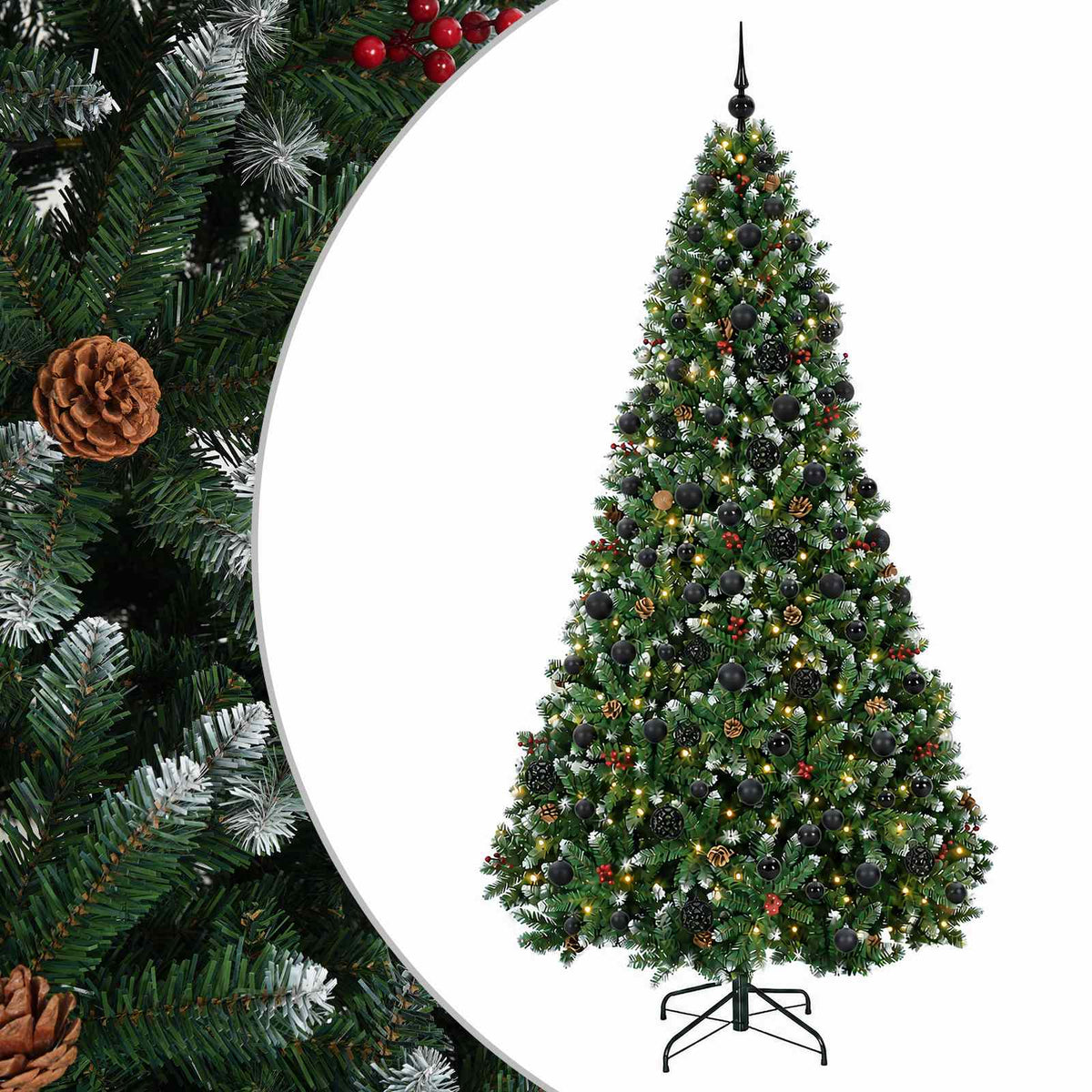 vidaXL Artificial Christmas Tree Green with Bauble 240 cm 300 LEDs 2