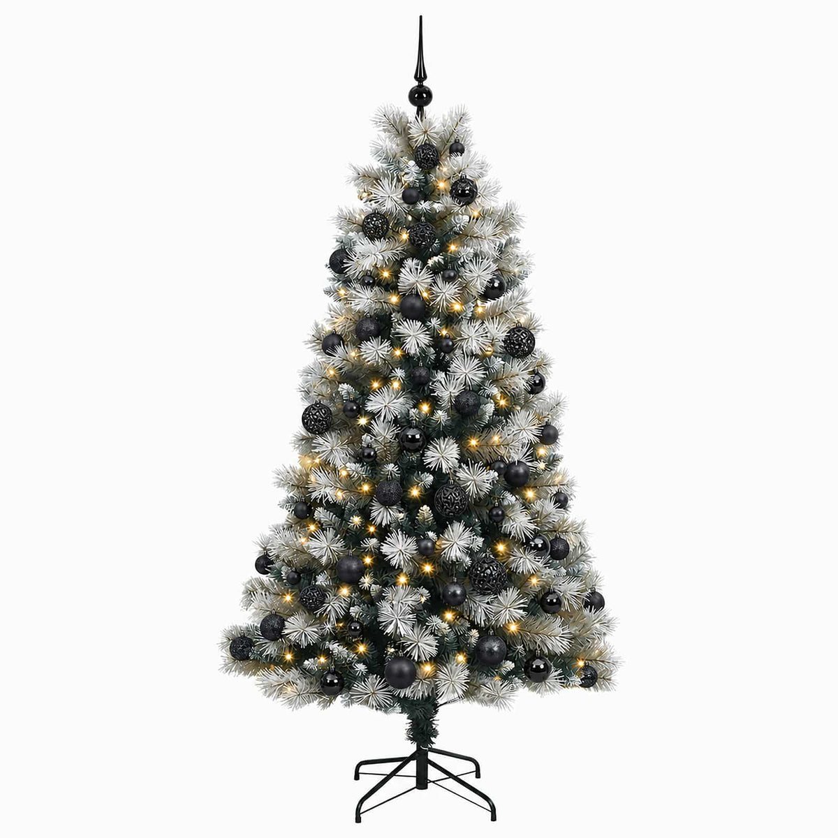 vidaXL Artificial Hinged Christmas Tree with Baubles 240 cm 300 LEDs 4