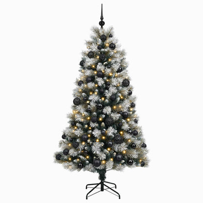 vidaXL Artificial Hinged Christmas Tree with Baubles 240 cm 300 LEDs 4