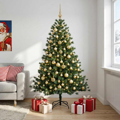 vidaXL Artificial Christmas Tree with Bauble 240 cm 300 LEDs 1
