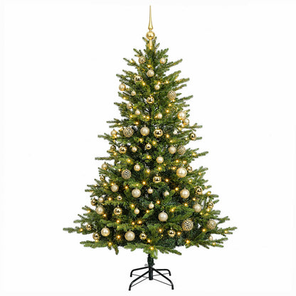 vidaXL Artificial Christmas Tree with Bauble 210 cm 300 LEDs 4