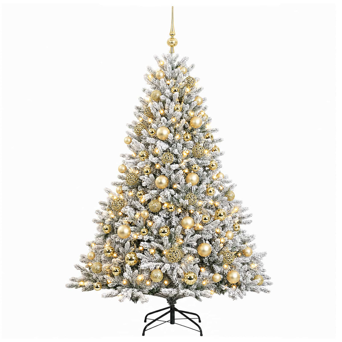 vidaXL Artificial Christmas Tree with Bauble 210 cm 300 LEDs 4