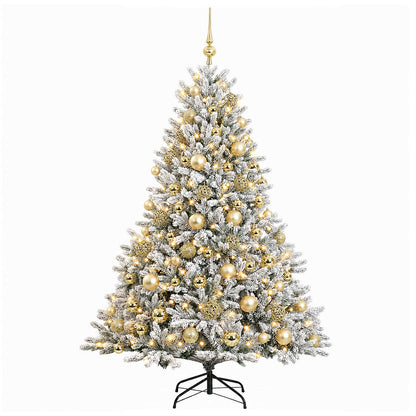 vidaXL Artificial Christmas Tree with Bauble 210 cm 300 LEDs 4