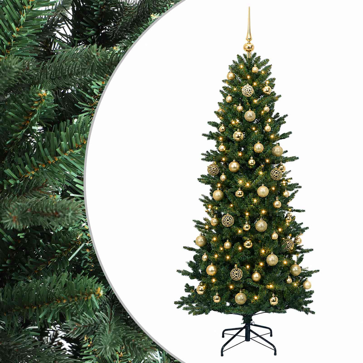 vidaXL Artificial Christmas Tree with Bauble 240 cm 300 LEDs 2