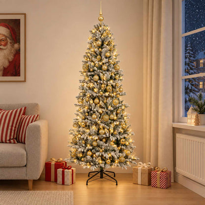 vidaXL Artificial Christmas Tree with Bauble 240 cm 300 LEDs 1